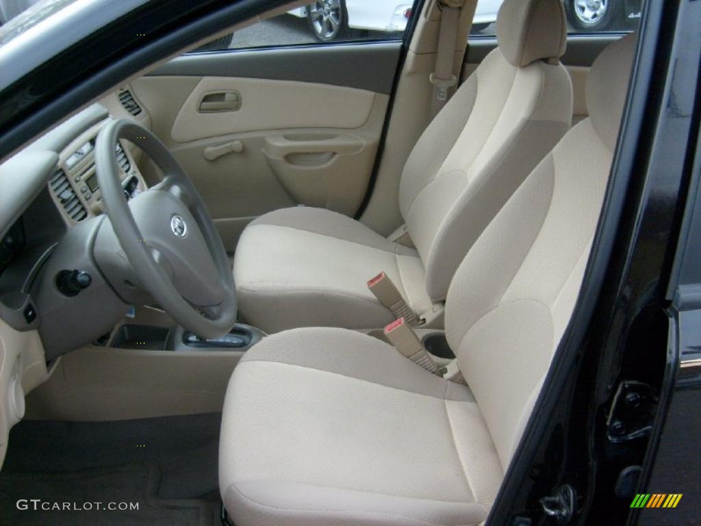 2007 Rio LX Sedan - Black / Beige photo #11