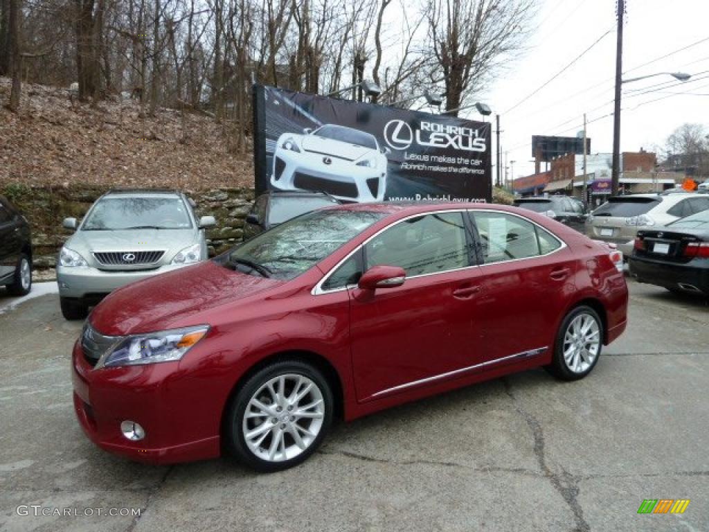 2010 HS 250h Hybrid Premium - Matador Red Mica / Parchment photo #1