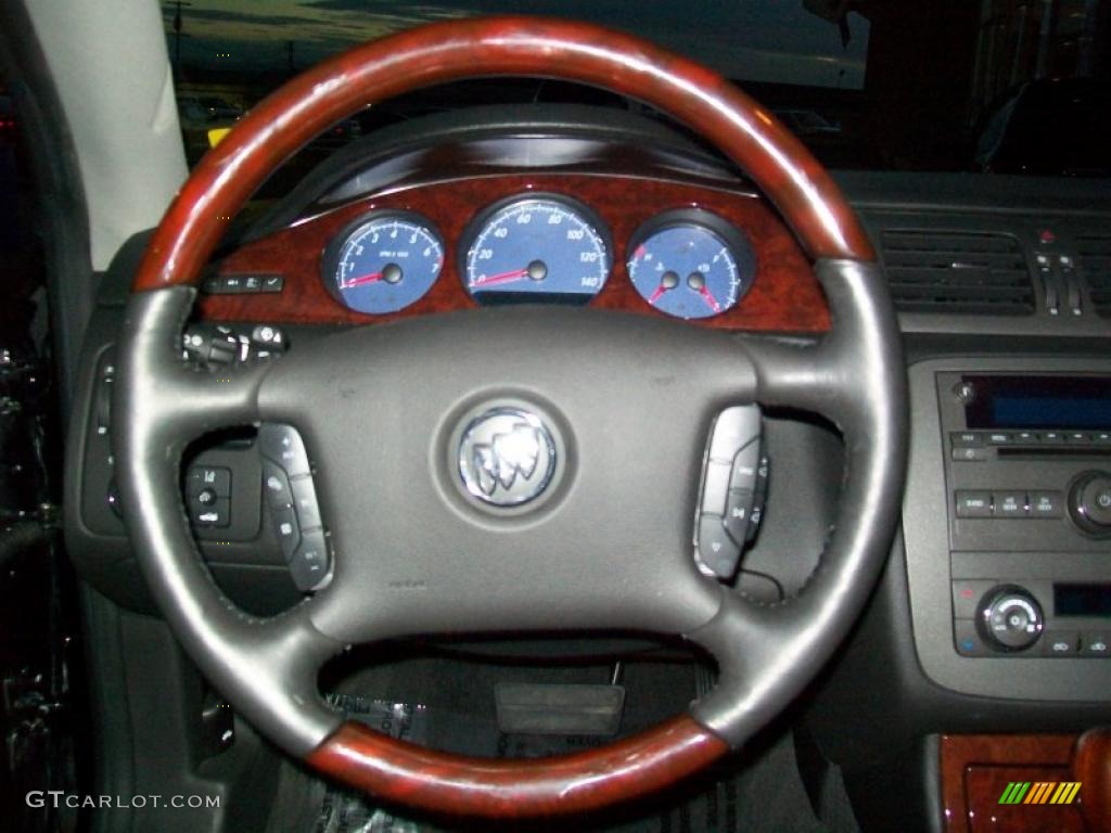 2008 Buick Lucerne CXS Ebony Steering Wheel Photo #42575902