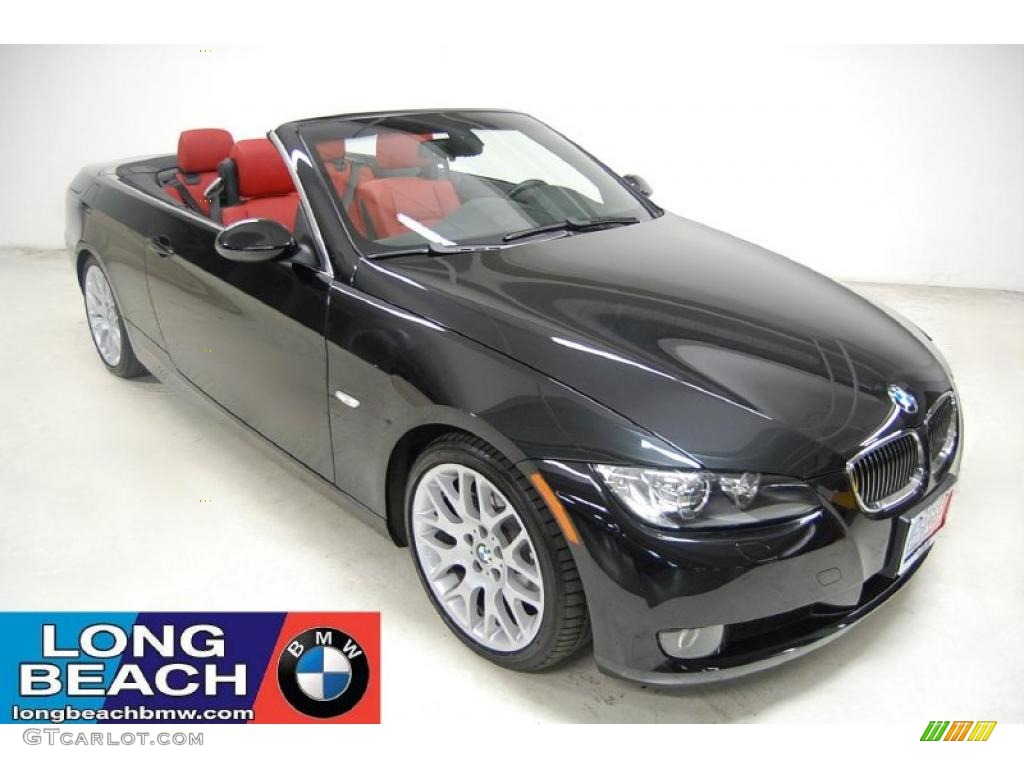 2008 3 Series 328i Convertible - Black Sapphire Metallic / Coral Red/Black photo #1