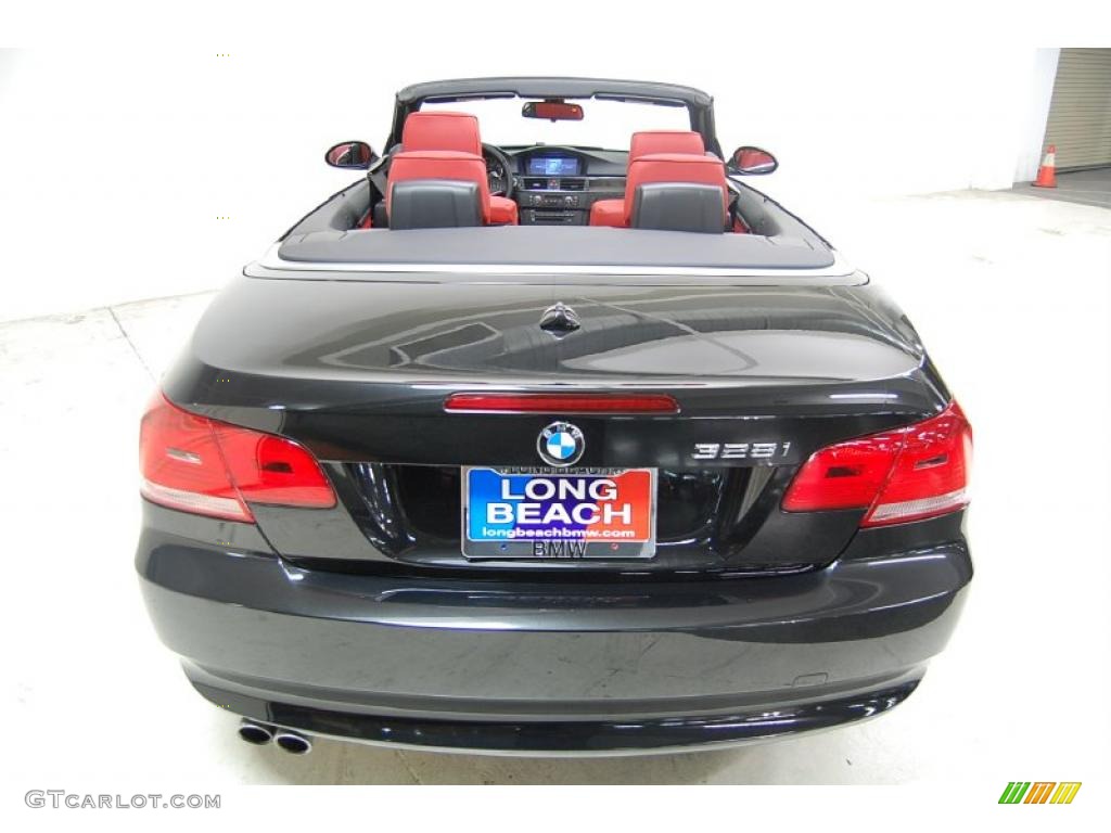 2008 3 Series 328i Convertible - Black Sapphire Metallic / Coral Red/Black photo #7