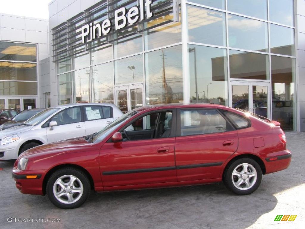 2004 Elantra GT Hatchback - Crimson Dark Red / Dark Gray photo #4