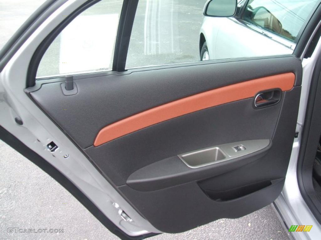 2011 Chevrolet Malibu LTZ Ebony/Brick Door Panel Photo #42584454