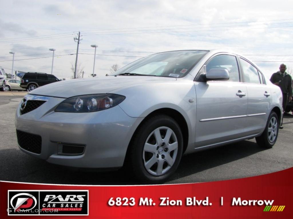 2007 MAZDA3 i Sedan - Sunlight Silver Metallic / Black photo #1