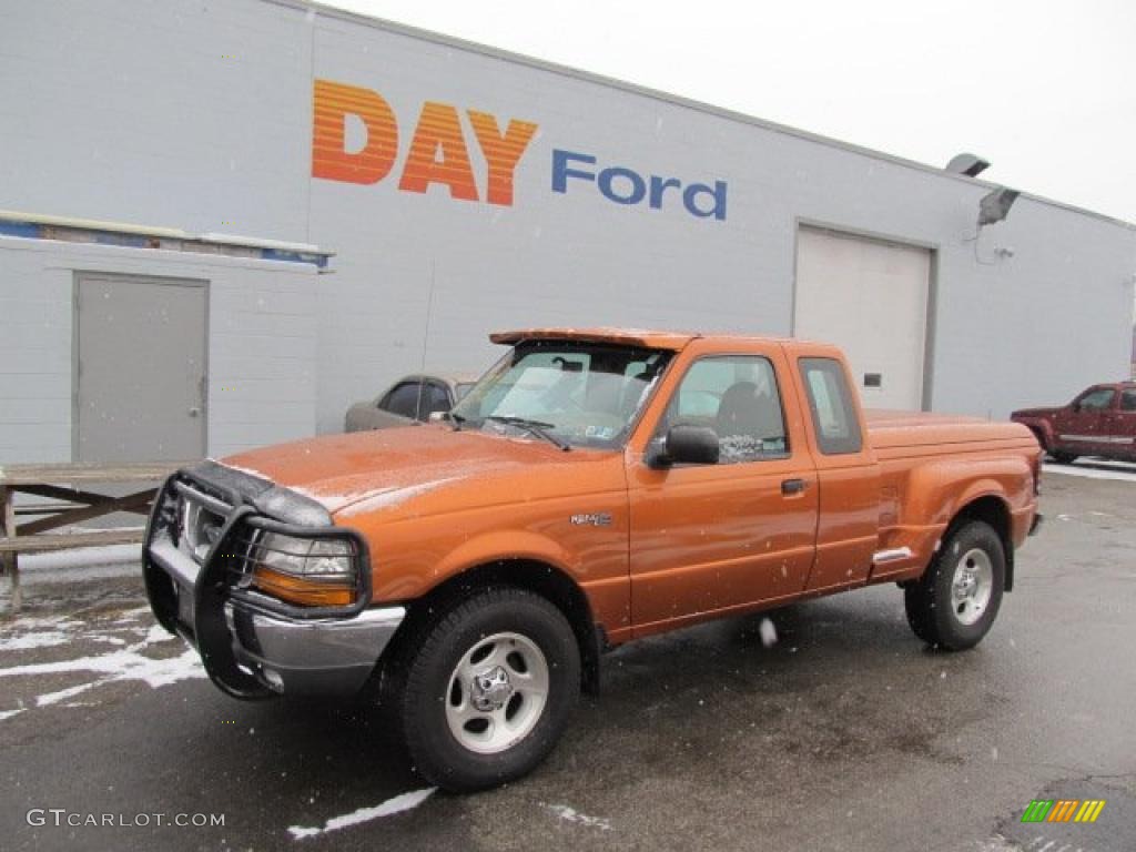 2000 Ranger XLT SuperCab 4x4 - Mandarin Gold Metallic / Medium Prairie Tan photo #1