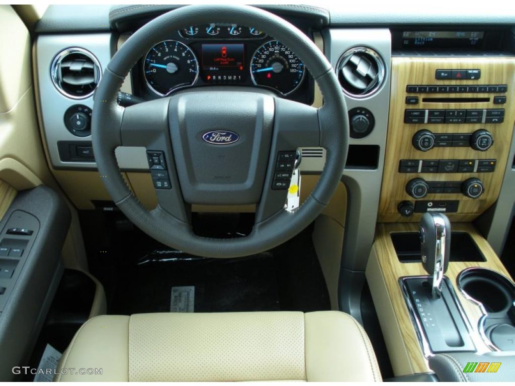 2011 Ford F150 Lariat SuperCrew 4x4 Pale Adobe Dashboard Photo #42588806