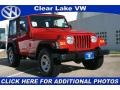 2004 Flame Red Jeep Wrangler X 4x4  photo #1