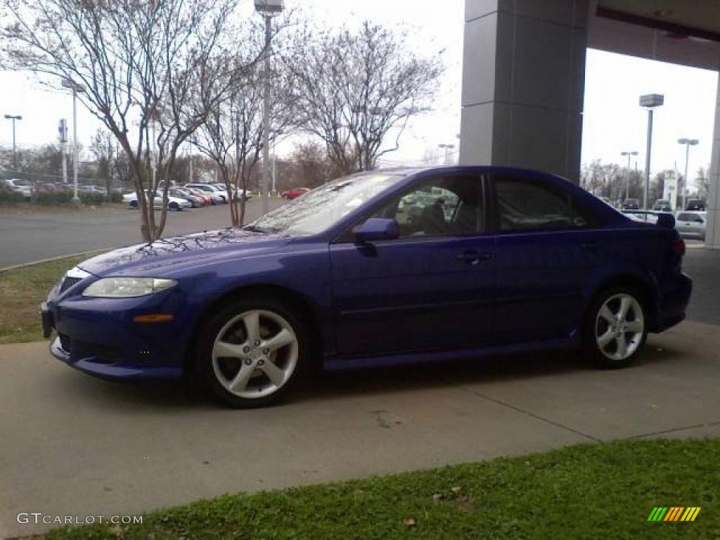 2003 MAZDA6 s Sedan - Sonic Blue Pearl / Black photo #18