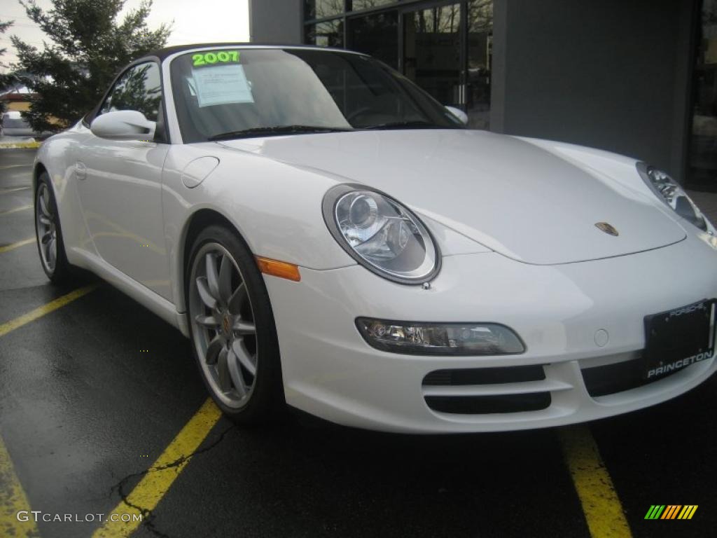 2007 911 Carrera S Cabriolet - Carrara White / Cocoa photo #7