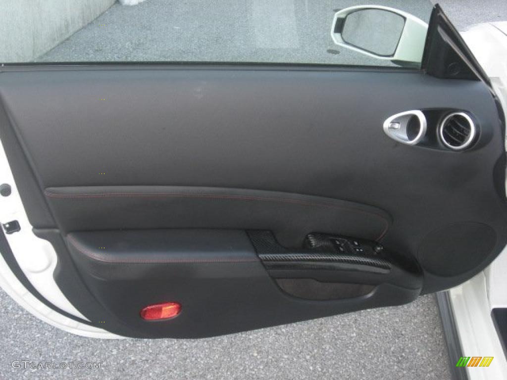 2008 Nissan 350Z NISMO Coupe NISMO Black/Red Door Panel Photo #42614844