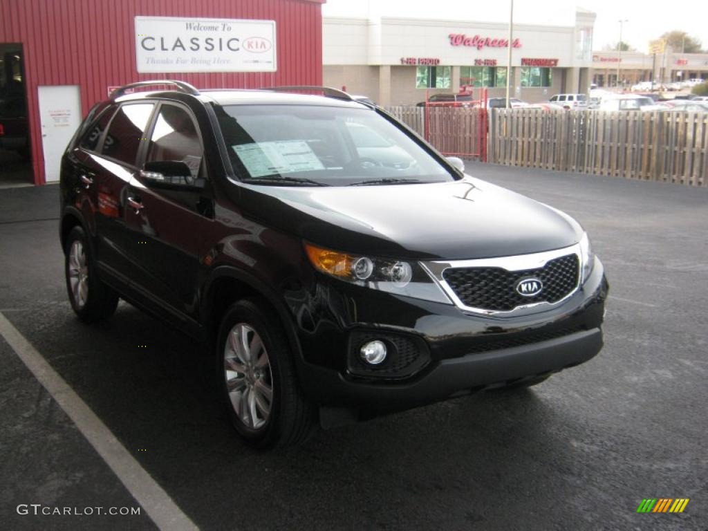 2011 Sorento EX V6 - Ebony Black / Black photo #7