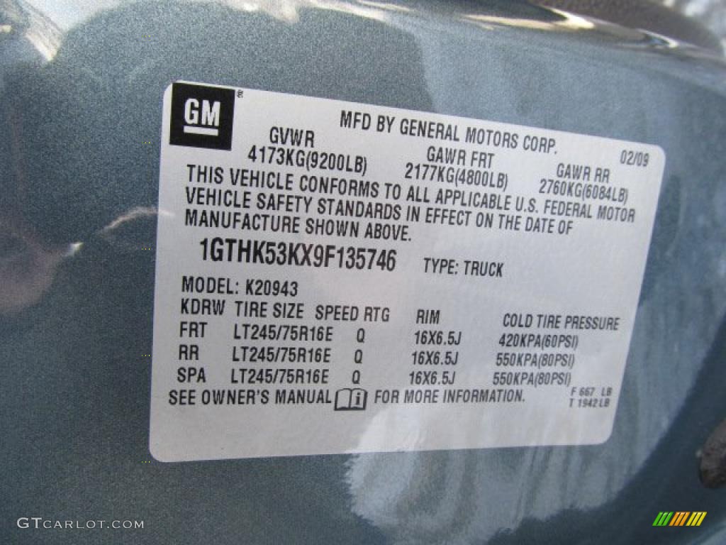 2009 GMC Sierra 2500HD SLE Crew Cab 4x4 Info Tag Photos