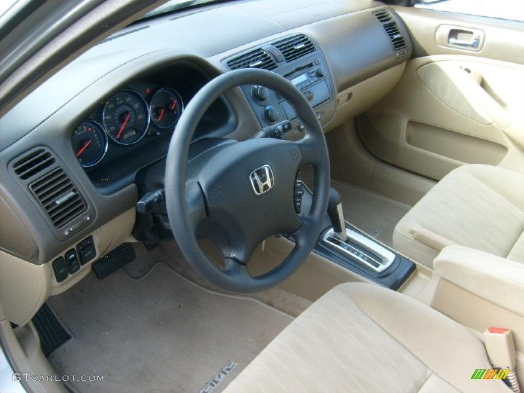 Ivory Interior 2003 Honda Civic EX Sedan Photo #42623252