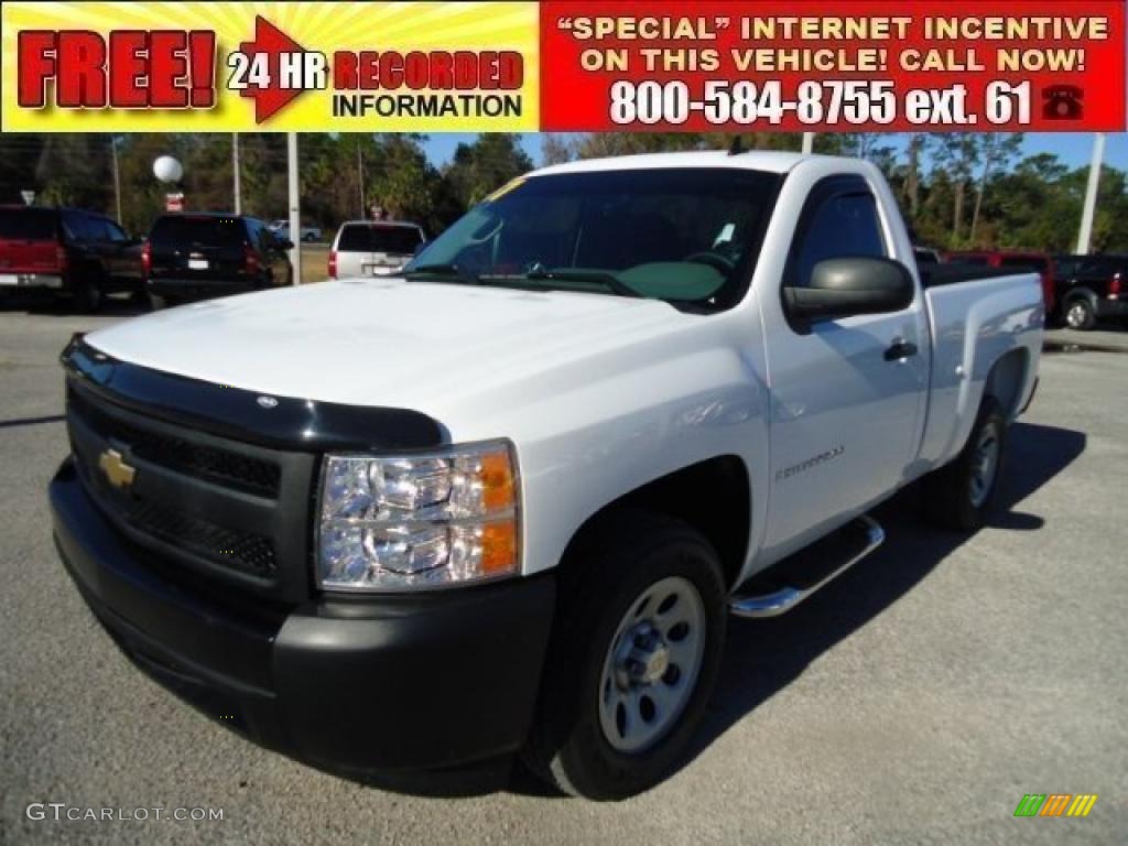 2007 Silverado 1500 Work Truck Regular Cab - Summit White / Dark Titanium Gray photo #1