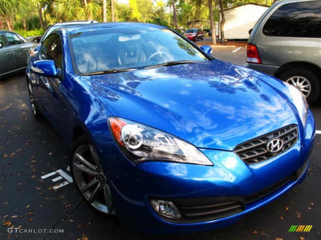 2010 Genesis Coupe 3.8 Track - Mirabeau Blue / Black photo #1