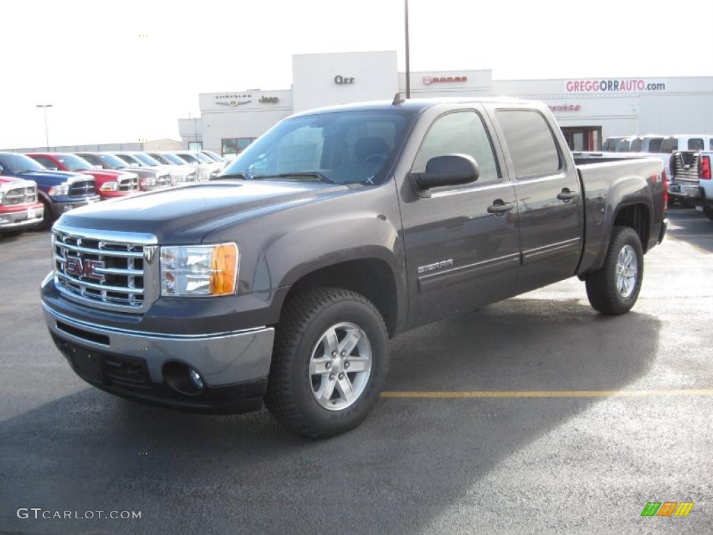 Storm Gray Metallic 2011 GMC Sierra 1500 SLE Crew Cab 4x4 Exterior Photo #42627472