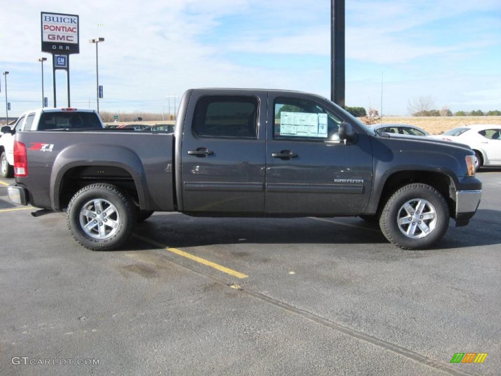 Storm Gray Metallic 2011 GMC Sierra 1500 SLE Crew Cab 4x4 Exterior Photo #42627528