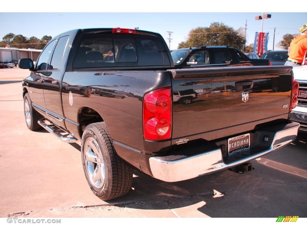 2008 Ram 1500 Laramie Quad Cab - Brilliant Black Crystal Pearl / Medium Slate Gray photo #3