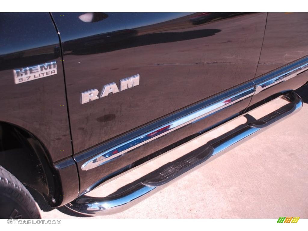 2008 Ram 1500 Laramie Quad Cab - Brilliant Black Crystal Pearl / Medium Slate Gray photo #13