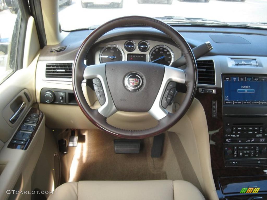 2011 Cadillac Escalade ESV Premium AWD Cashmere/Cocoa Steering Wheel Photo #42630076