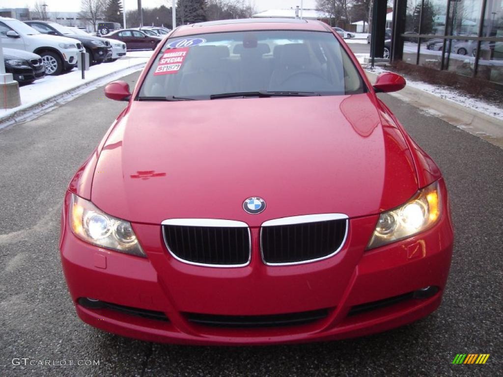 2006 3 Series 325xi Sedan - Electric Red / Beige photo #2