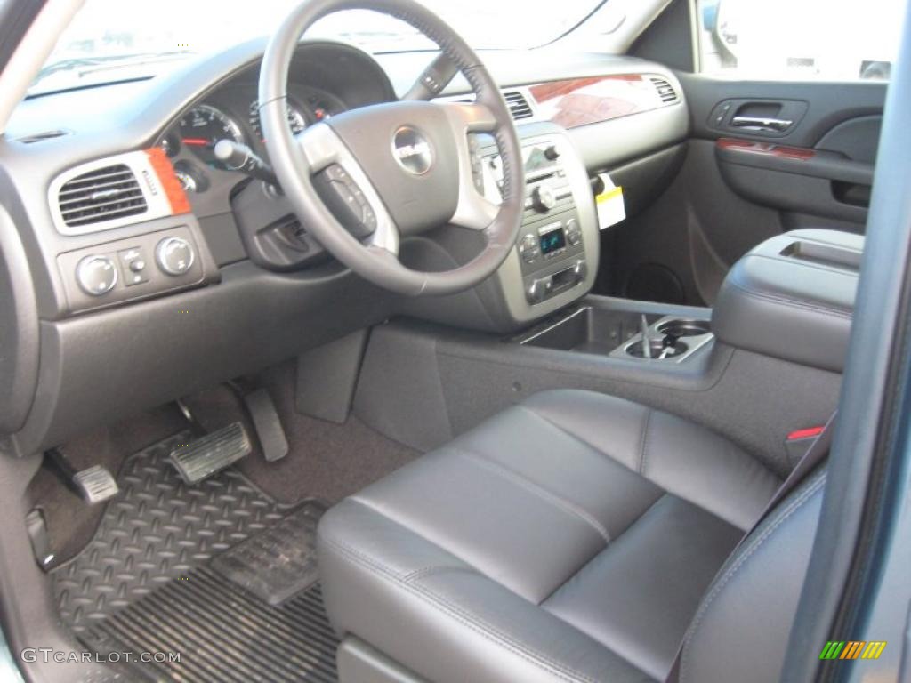 Ebony Interior 2011 GMC Sierra 1500 SLT Extended Cab 4x4 Photo #42630380