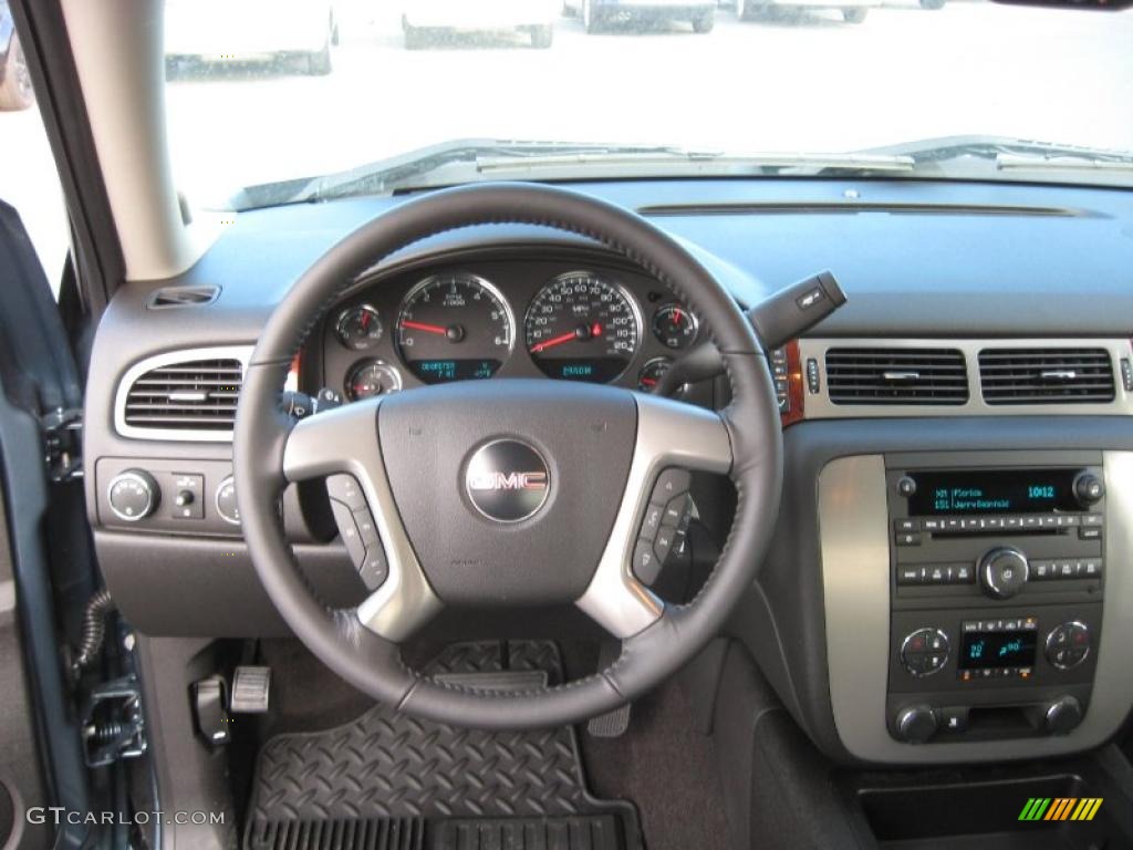 2011 Sierra 1500 SLT Extended Cab 4x4 - Stealth Gray Metallic / Ebony photo #12