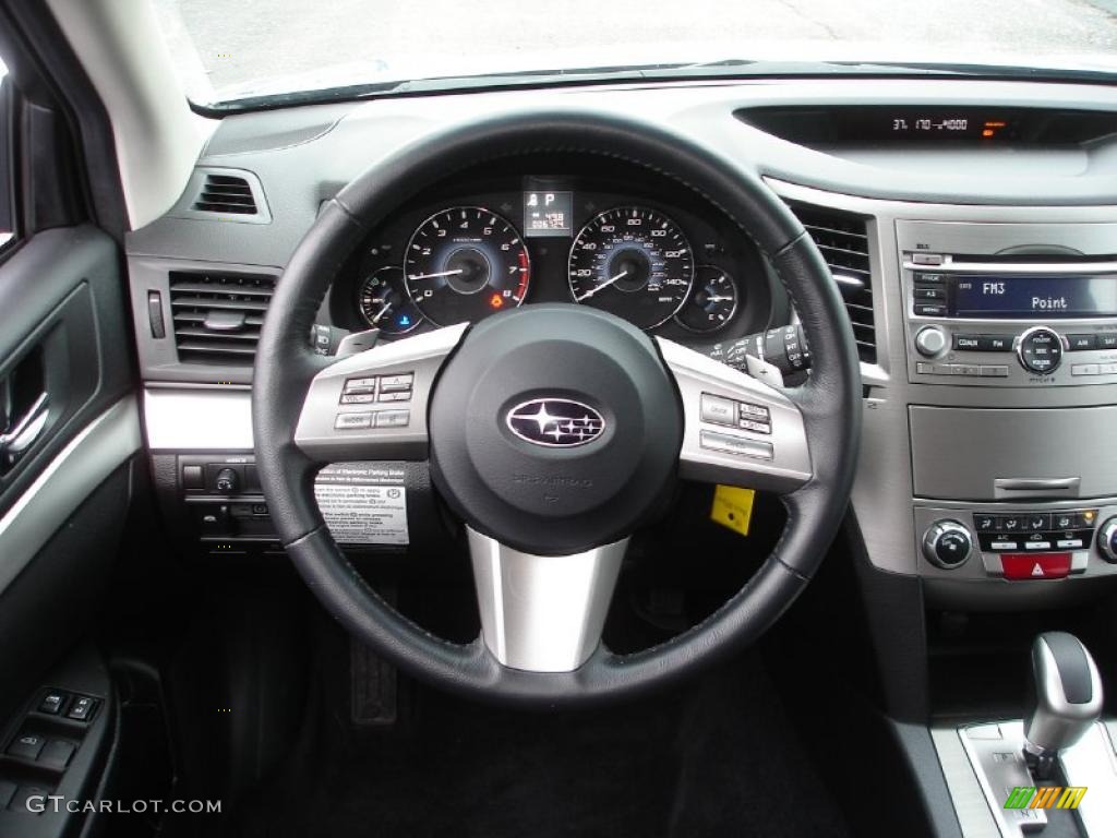 2010 Subaru Outback 2.5i Premium Wagon Off Black Steering Wheel Photo #42630612