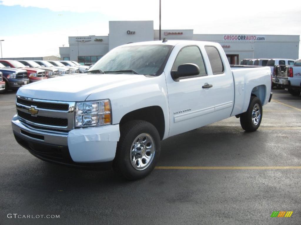 2011 Silverado 1500 LS Extended Cab - Summit White / Dark Titanium photo #1