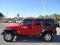 2009 Flame Red Jeep Wrangler Unlimited X 4x4  photo #2