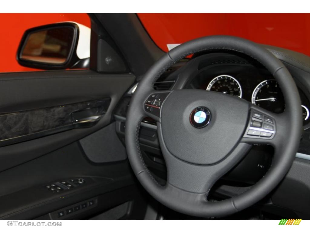 2011 BMW 7 Series ActiveHybrid 750Li Sedan Black Steering Wheel Photo #42634004