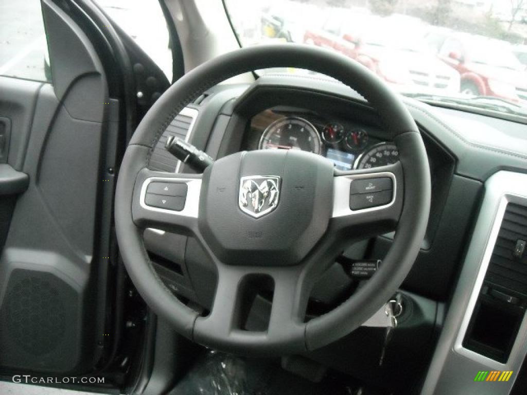 2011 Dodge Ram 1500 Sport R/T Regular Cab Dark Slate Gray Steering Wheel Photo #42634656