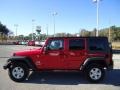 2008 Flame Red Jeep Wrangler Unlimited X 4x4  photo #2