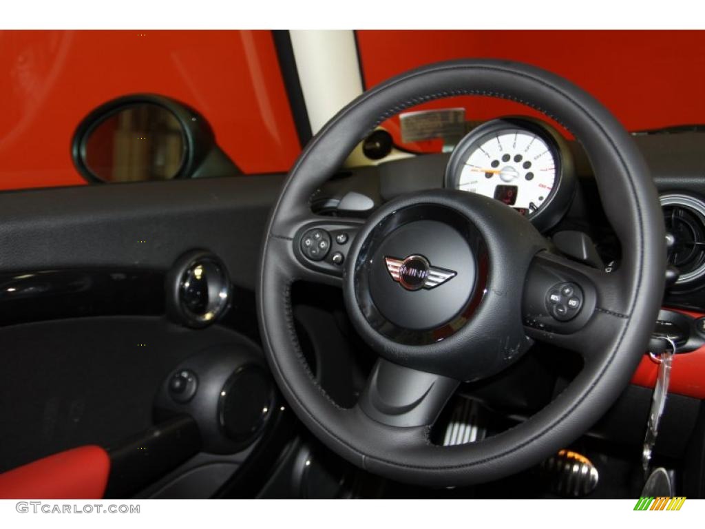2011 Mini Cooper S Clubman Carbon Black Steering Wheel Photo #42637300