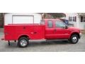 Red 2004 Ford F350 Super Duty XLT SuperCab 4x4 Chassis