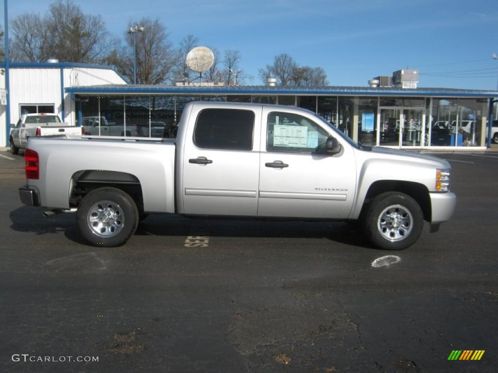 Sheer Silver Metallic 2011 Chevrolet Silverado 1500 LS Crew Cab Exterior Photo #42640688