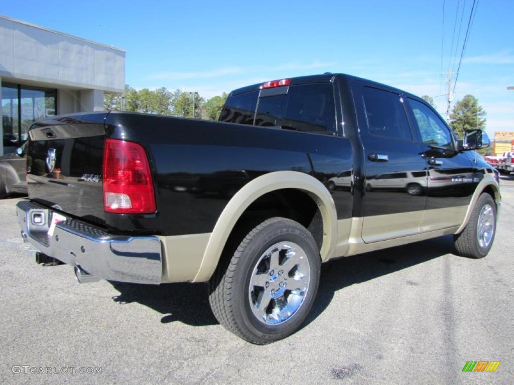 2011 Ram 1500 Laramie Crew Cab 4x4 - Brilliant Black Crystal Pearl / Dark Slate Gray photo #7