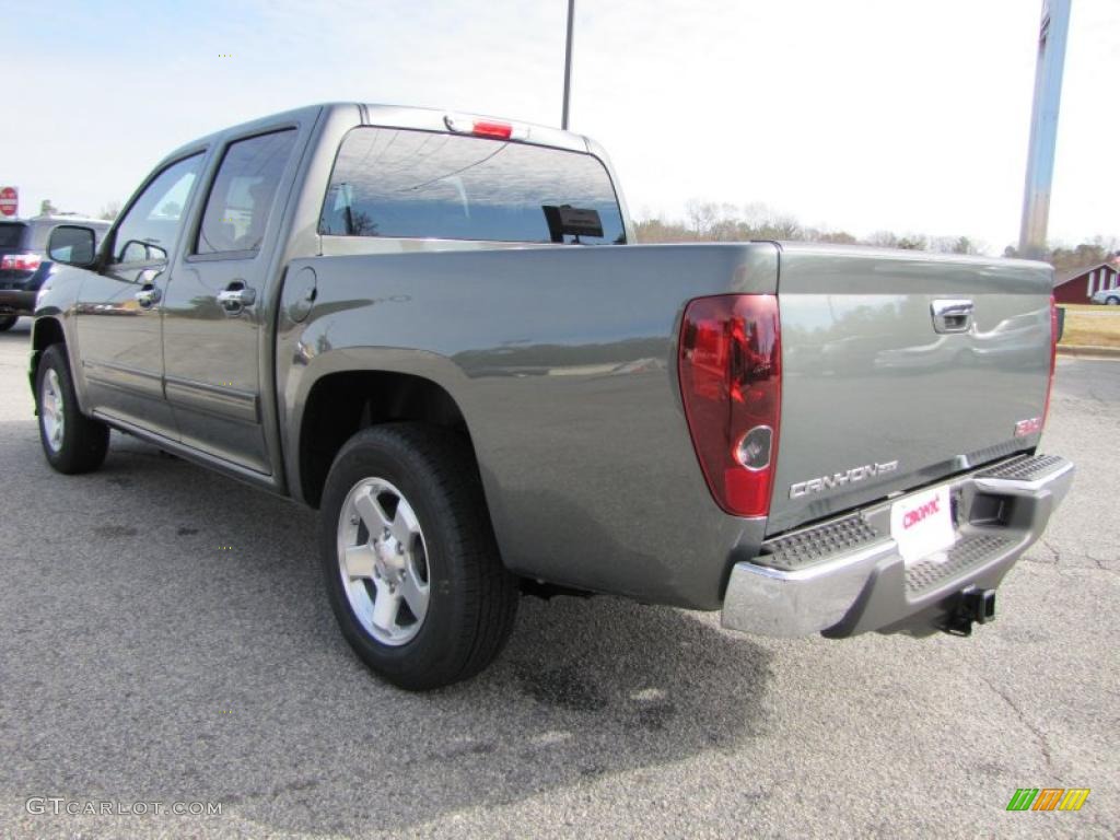 2011 Canyon SLE Crew Cab - Gray Green Metallic / Ebony photo #5