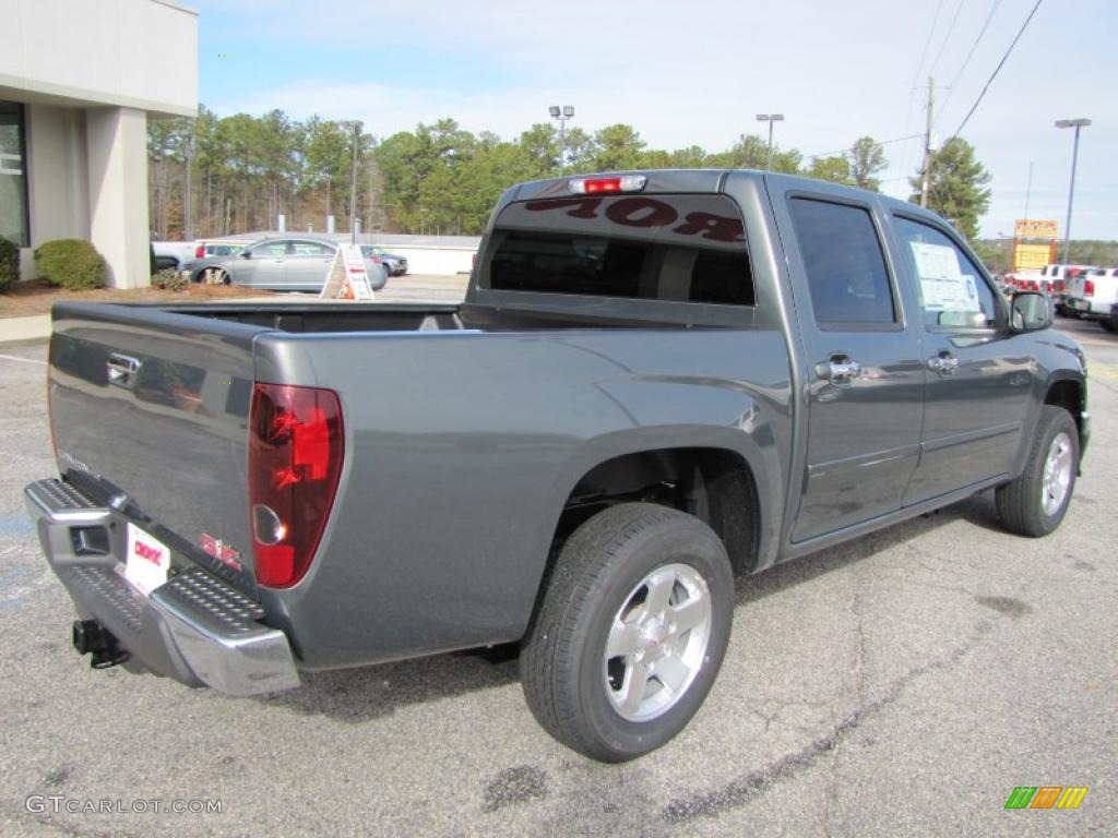 2011 Canyon SLE Crew Cab - Gray Green Metallic / Ebony photo #7