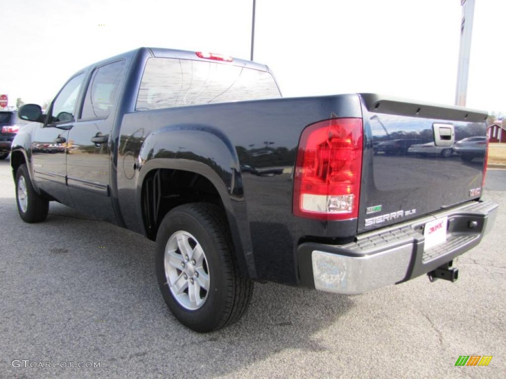 2011 Sierra 1500 SLE Crew Cab - Midnight Blue Metallic / Ebony photo #5