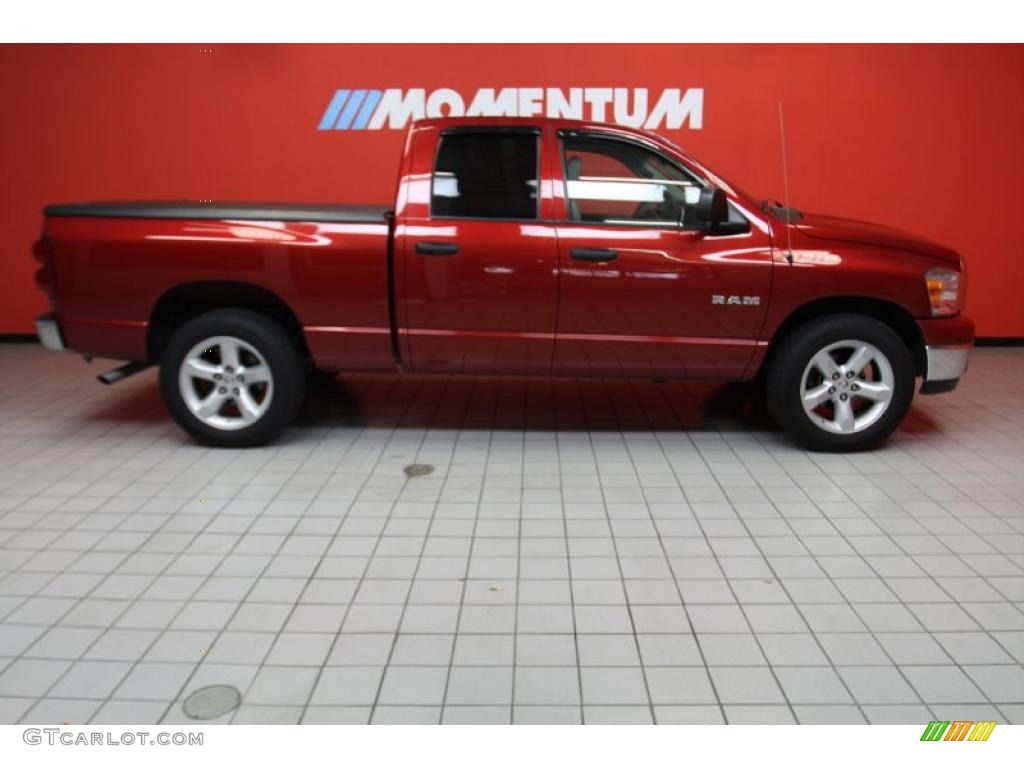 2008 Ram 1500 Lone Star Edition Quad Cab - Inferno Red Crystal Pearl / Medium Slate Gray photo #4