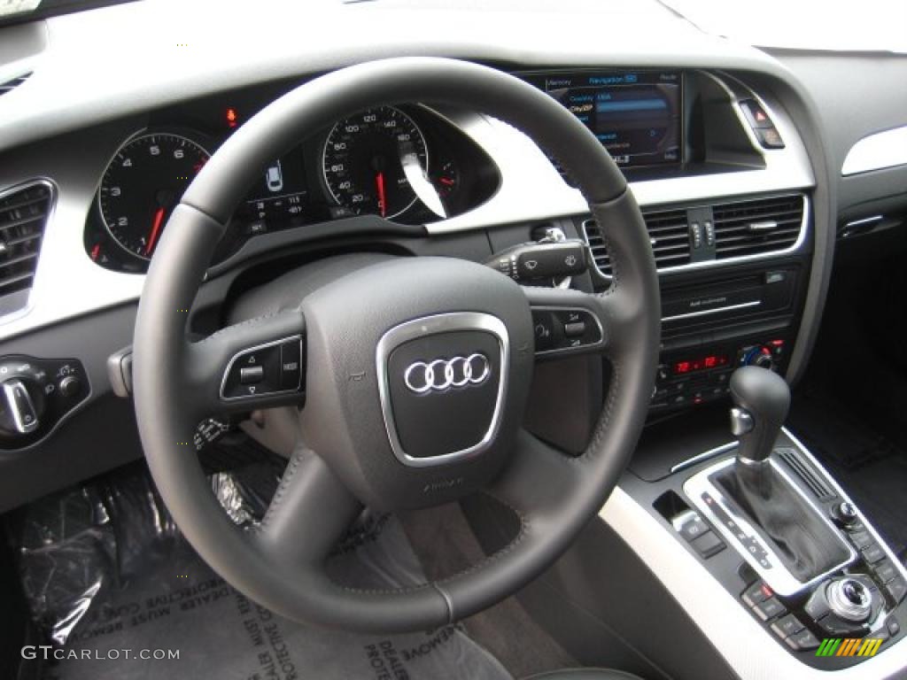 2011 Audi A4 2.0T Sedan Black Steering Wheel Photo #42647720