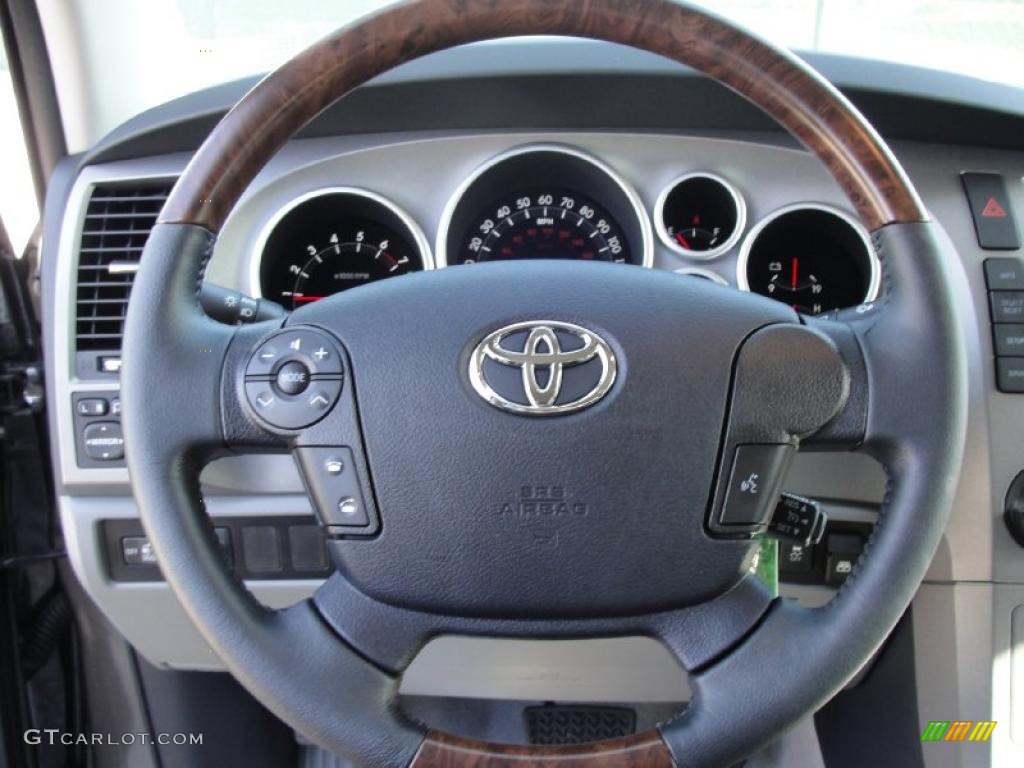 2011 Toyota Tundra Platinum CrewMax Graphite Gray Steering Wheel Photo #42660196