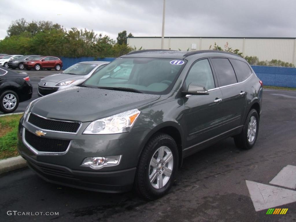 2011 Traverse LT - Steel Green Metallic / Dark Gray/Light Gray photo #1