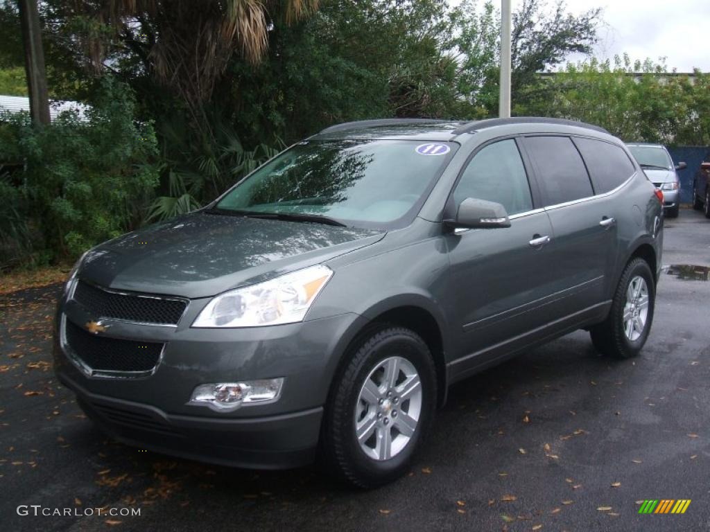 2011 Traverse LT - Steel Green Metallic / Light Gray/Ebony photo #1