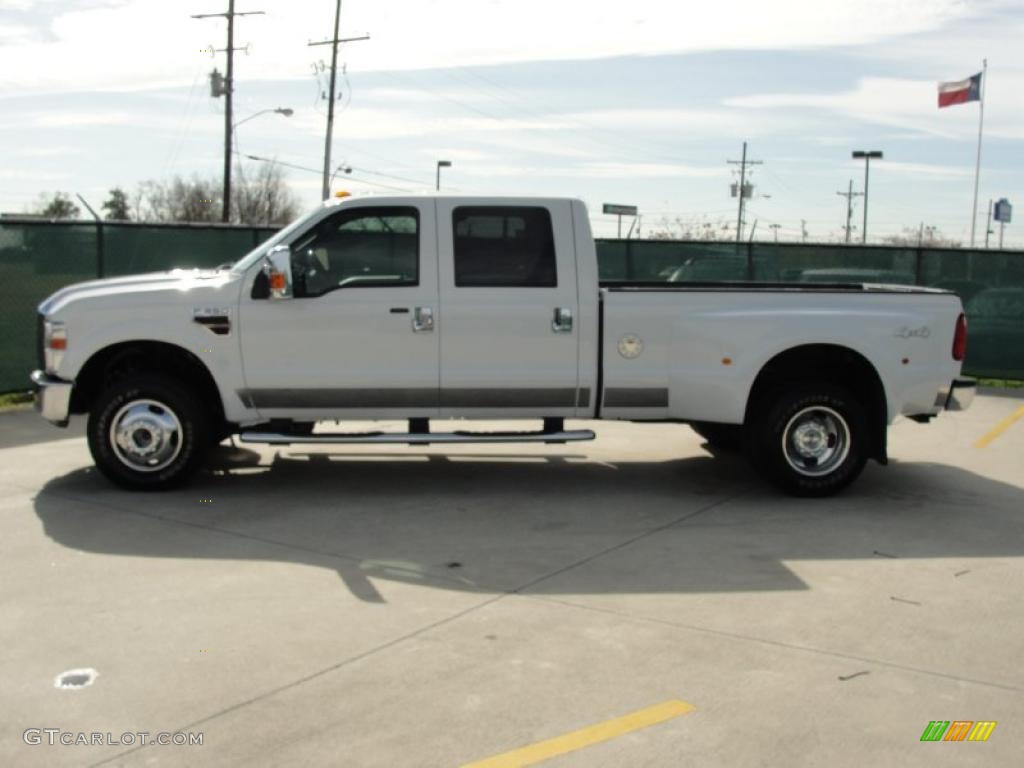 2008 F350 Super Duty Lariat Crew Cab 4x4 Dually - Oxford White / Medium Stone photo #6