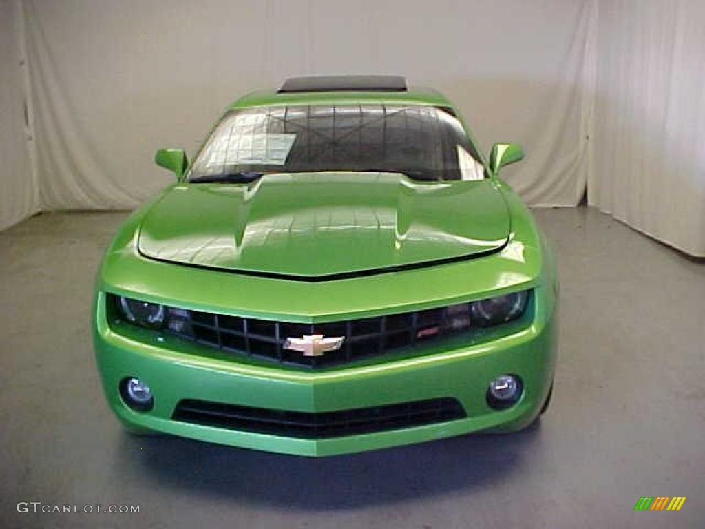 2011 Camaro LT/RS Coupe - Synergy Green Metallic / Black photo #2