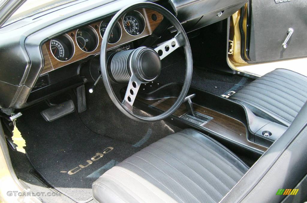 Black Interior 1972 Plymouth Cuda 340 Coupe Photo #426774