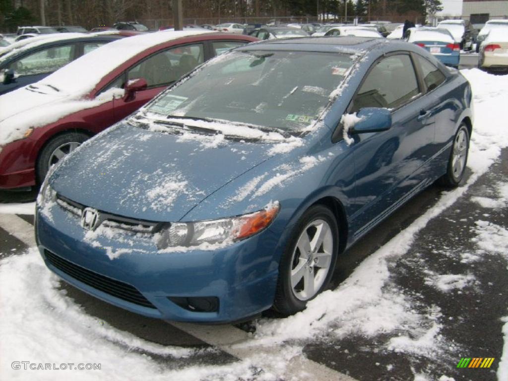 2007 Civic EX Coupe - Atomic Blue Metallic / Gray photo #3