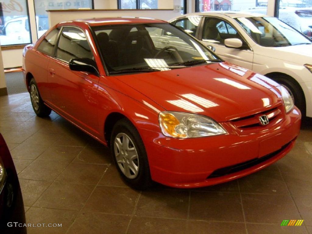 2003 Civic LX Coupe - Rallye Red / Gray photo #1